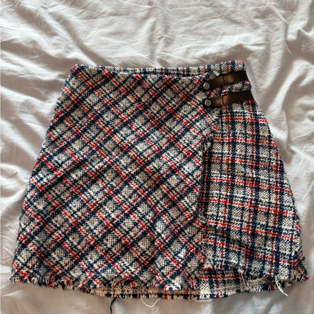 Urban Outfitters Red and Blue Mini Skirt